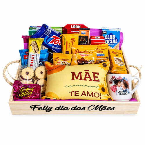 Cesta Bom Dia Mãe com Caneca e Carinho